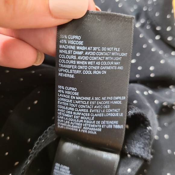 Whistles Small V Neck Cupro Polka Dot Shirt Dress - Picture 8 of 9